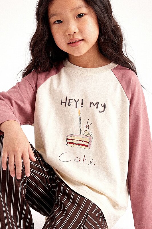 Hey My Cake Printed T-Shirt - Marvy Kids