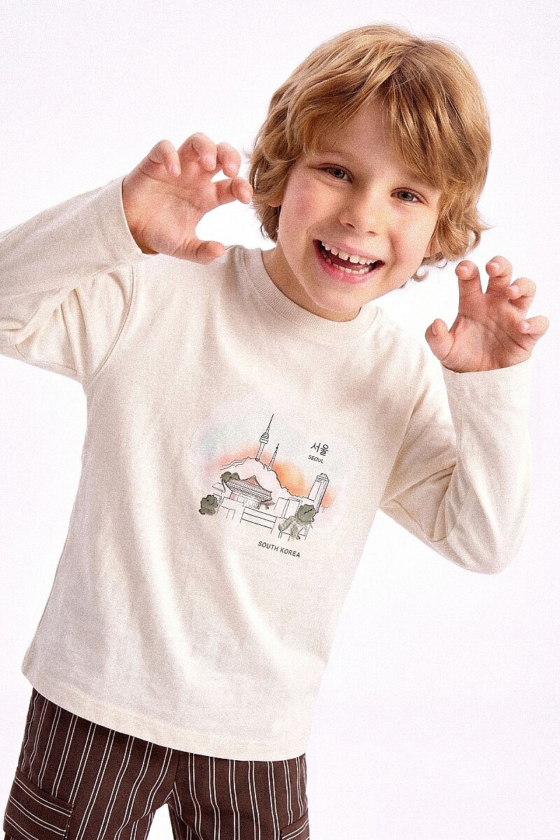 Seoul City Printed Oversize Unisex Kids T-Shirt - 1