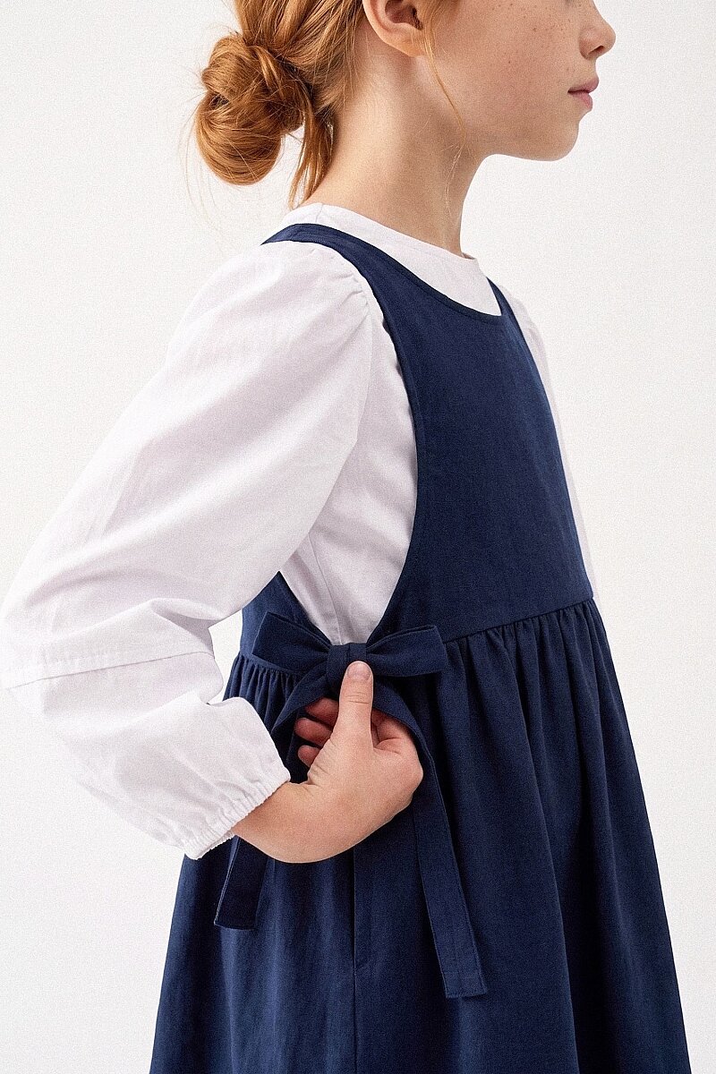 Zoe Tie Detail Pinafore Shirt Set - 2